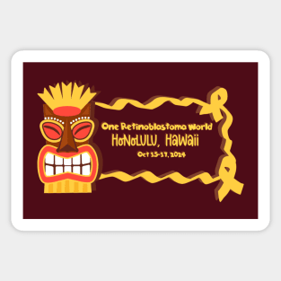 One Rb World 2024 Tiki Mask Gold Ribbon Banner Sticker